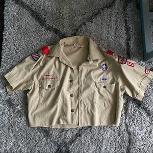 AUTHENTIC Boy Scouts cropped shirt size L